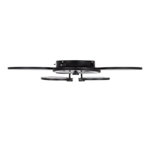 GloboStar® ROYAL-R 61323 Φωτιστικό Οροφής Design LED CCT 135W 16200lm 360° AC 220-240V – Εναλλαγή Φωτισμού μέσω Τηλεχειριστηρίου All In One Ψυχρό 6000k+Φυσικό 4500k+Θερμό 2700k Dimmable Μ80.5 x Π59 x Υ12cm – Μαύρο – 3 Years Warranty