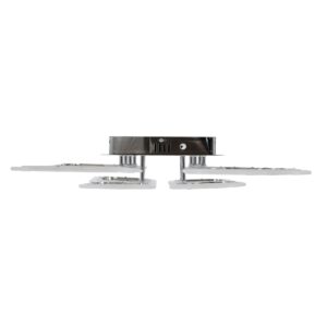GloboStar® ROYAL-S 61326 Φωτιστικό Οροφής Design LED CCT 135W 16200lm 360° AC 220-240V – Εναλλαγή Φωτισμού μέσω Τηλεχειριστηρίου All In One Ψυχρό 6000k+Φυσικό 4500k+Θερμό 2700k Dimmable Μ58.5 x Π58.5 x Υ12cm – Νίκελ Χρώμιο – 3 Years Warranty