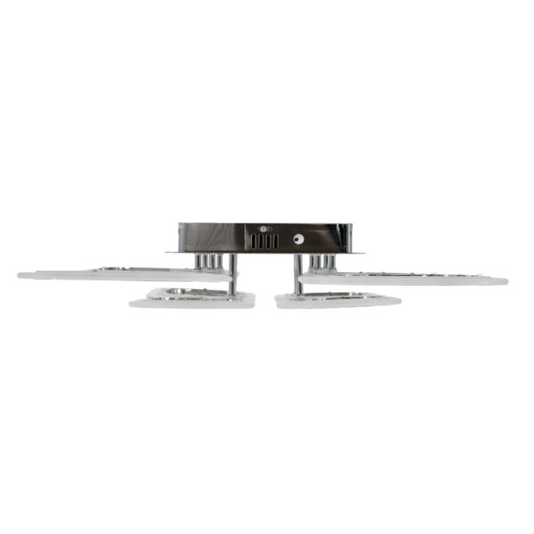 GloboStar® ROYAL-S 61326 Φωτιστικό Οροφής Design LED CCT 135W 16200lm 360° AC 220-240V – Εναλλαγή Φωτισμού μέσω Τηλεχειριστηρίου All In One Ψυχρό 6000k+Φυσικό 4500k+Θερμό 2700k Dimmable Μ58.5 x Π58.5 x Υ12cm – Νίκελ Χρώμιο – 3 Years Warranty