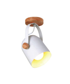 InLight Επιτοίχιο σποτ από λευκό μέταλλο και ξύλο (6133-1-WH)