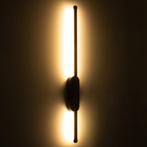 GloboStar® HARLEM 61331 Φωτιστικό Τοίχου – Απλίκα Design LED CCT 9W 1080lm 120° AC 220-240V – Εναλλαγή Φωτισμού μέσω Διακόπτη On/Off All In One Ψυχρό 6000k+Φυσικό 4500k+Θερμό 2700k Μ5 x Π4 x Υ60cm – Μαύρο – 3 Years Warranty