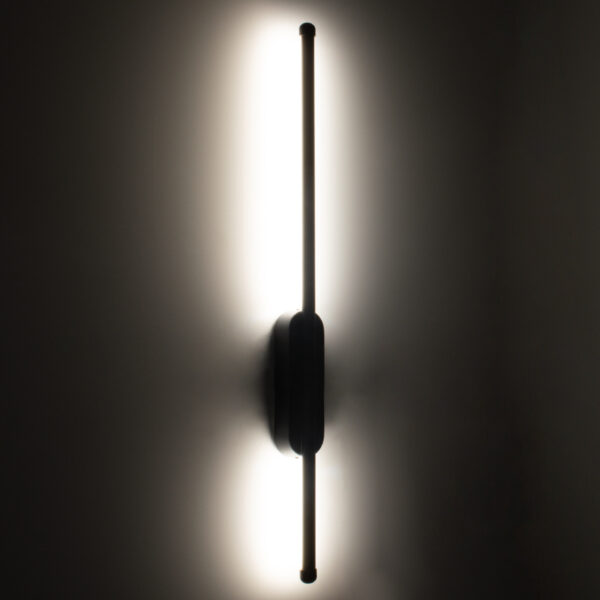 GloboStar® HARLEM 61331 Φωτιστικό Τοίχου – Απλίκα Design LED CCT 9W 1080lm 120° AC 220-240V – Εναλλαγή Φωτισμού μέσω Διακόπτη On/Off All In One Ψυχρό 6000k+Φυσικό 4500k+Θερμό 2700k Μ5 x Π4 x Υ60cm – Μαύρο – 3 Years Warranty