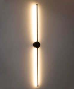 GloboStar® DIADEM 61333 Φωτιστικό Τοίχου – Απλίκα Design LED CCT 18W 2160lm 120° AC 220-240V – Εναλλαγή Φωτισμού μέσω Διακόπτη On/Off All In One Ψυχρό 6000k+Φυσικό 4500k+Θερμό 2700k Μ10 x Π4 x Υ120cm – Μαύρο – 3 Years Warranty