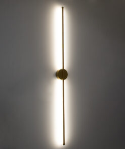 GloboStar® DIADEM 61334 Φωτιστικό Τοίχου – Απλίκα Design LED CCT 18W 2160lm 120° AC 220-240V – Εναλλαγή Φωτισμού μέσω Διακόπτη On/Off All In One Ψυχρό 6000k+Φυσικό 4500k+Θερμό 2700k Μ10 x Π4 x Υ120cm – Χρυσό – 3 Years Warranty