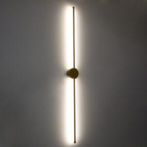 GloboStar® DIADEM 61334 Φωτιστικό Τοίχου – Απλίκα Design LED CCT 18W 2160lm 120° AC 220-240V – Εναλλαγή Φωτισμού μέσω Διακόπτη On/Off All In One Ψυχρό 6000k+Φυσικό 4500k+Θερμό 2700k Μ10 x Π4 x Υ120cm – Χρυσό – 3 Years Warranty