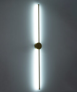 GloboStar® DIADEM 61334 Φωτιστικό Τοίχου – Απλίκα Design LED CCT 18W 2160lm 120° AC 220-240V – Εναλλαγή Φωτισμού μέσω Διακόπτη On/Off All In One Ψυχρό 6000k+Φυσικό 4500k+Θερμό 2700k Μ10 x Π4 x Υ120cm – Χρυσό – 3 Years Warranty