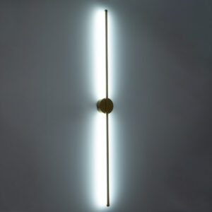 GloboStar® DIADEM 61334 Φωτιστικό Τοίχου – Απλίκα Design LED CCT 18W 2160lm 120° AC 220-240V – Εναλλαγή Φωτισμού μέσω Διακόπτη On/Off All In One Ψυχρό 6000k+Φυσικό 4500k+Θερμό 2700k Μ10 x Π4 x Υ120cm – Χρυσό – 3 Years Warranty