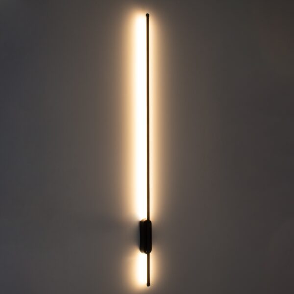 GloboStar® HARLEM 61335 Φωτιστικό Τοίχου – Απλίκα Design LED CCT 18W 2160lm 120° AC 220-240V – Εναλλαγή Φωτισμού μέσω Διακόπτη On/Off All In One Ψυχρό 6000k+Φυσικό 4500k+Θερμό 2700k Μ5 x Π4 x Υ120cm – Μαύρο – 3 Years Warranty