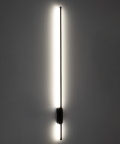 GloboStar® HARLEM 61335 Φωτιστικό Τοίχου – Απλίκα Design LED CCT 18W 2160lm 120° AC 220-240V – Εναλλαγή Φωτισμού μέσω Διακόπτη On/Off All In One Ψυχρό 6000k+Φυσικό 4500k+Θερμό 2700k Μ5 x Π4 x Υ120cm – Μαύρο – 3 Years Warranty