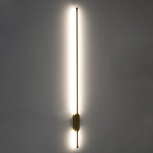 GloboStar® HARLEM 61336 Φωτιστικό Τοίχου – Απλίκα Design LED CCT 18W 2160lm 120° AC 220-240V – Εναλλαγή Φωτισμού μέσω Διακόπτη On/Off All In One Ψυχρό 6000k+Φυσικό 4500k+Θερμό 2700k Μ5 x Π4 x Υ120cm – Χρυσό – 3 Years Warranty