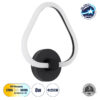 GloboStar® REGINA 61341 Φωτιστικό Τοίχου – Απλίκα Design LED CCT 8W 960lm 360° AC 220-240V – Εναλλαγή Φωτισμού μέσω Διακόπτη On/Off All In One Ψυχρό 6000k+Φυσικό 4500k+Θερμό 2700k Μ25 x Π7 x Υ28.5cm – Μαύρο – 3 Years Warranty