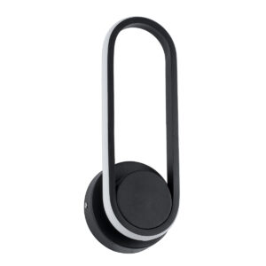 GloboStar® DALLAS 61345 Φωτιστικό Τοίχου – Απλίκα Design LED CCT 12W 1440lm 360° AC 220-240V – Εναλλαγή Φωτισμού μέσω Διακόπτη On/Off All In One Ψυχρό 6000k+Φυσικό 4500k+Θερμό 2700k Μ12 x Π6.5 x Υ32cm – Μαύρο – 3 Years Warranty