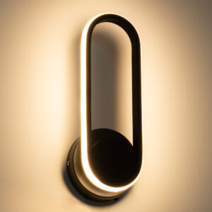 GloboStar® DALLAS 61345 Φωτιστικό Τοίχου – Απλίκα Design LED CCT 12W 1440lm 360° AC 220-240V – Εναλλαγή Φωτισμού μέσω Διακόπτη On/Off All In One Ψυχρό 6000k+Φυσικό 4500k+Θερμό 2700k Μ12 x Π6.5 x Υ32cm – Μαύρο – 3 Years Warranty