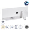 GloboStar® PALADIN 61353 Μοντέρνο Φωτιστικό Τοίχου – Απλίκα Ξενοδοχείου Bed Side LED 6W 720lm 36° AC 220-240V – Reading Light & Κρυφός Φωτισμός – Φορτιστές USB 3A & Wireless 20W – Μ30 x Π11 x Υ12cm – Φυσικό Λευκό 4500K – Λευκό – Αριστερό