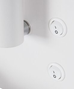 GloboStar® PALADIN 61353 Μοντέρνο Φωτιστικό Τοίχου – Απλίκα Ξενοδοχείου Bed Side LED 6W 720lm 36° AC 220-240V – Reading Light & Κρυφός Φωτισμός – Φορτιστές USB 3A & Wireless 20W – Μ30 x Π11 x Υ12cm – Φυσικό Λευκό 4500K – Λευκό – Αριστερό