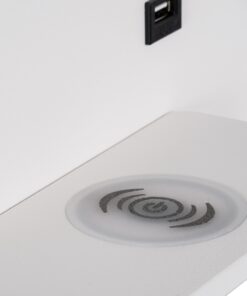 GloboStar® PALADIN 61354 Μοντέρνο Φωτιστικό Τοίχου – Απλίκα Ξενοδοχείου Bed Side LED 6W 720lm 36° AC 220-240V – Reading Light & Κρυφός Φωτισμός – Φορτιστές USB 3A & Wireless 20W – Μ30 x Π11 x Υ12cm – Φυσικό Λευκό 4500K – Λευκό – Δεξί