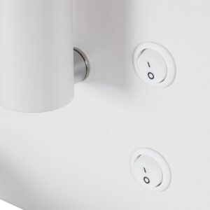 GloboStar® PALADIN 61354 Μοντέρνο Φωτιστικό Τοίχου – Απλίκα Ξενοδοχείου Bed Side LED 6W 720lm 36° AC 220-240V – Reading Light & Κρυφός Φωτισμός – Φορτιστές USB 3A & Wireless 20W – Μ30 x Π11 x Υ12cm – Φυσικό Λευκό 4500K – Λευκό – Δεξί