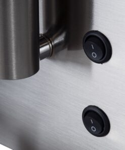 GloboStar® PALADIN 61355 Μοντέρνο Φωτιστικό Τοίχου – Απλίκα Ξενοδοχείου Bed Side LED 6W 720lm 36° AC 220-240V – Reading Light & Κρυφός Φωτισμός – Φορτιστές USB 3A & Wireless 20W – Μ30 x Π11 x Υ12cm – Φυσικό Λευκό 4500K – Νίκελ Βούρτσας – Αριστερό