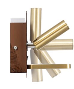 GloboStar® PALADIN 61361 Μοντέρνο Φωτιστικό Τοίχου – Απλίκα Ξενοδοχείου Bed Side LED 6W 720lm 36° AC 220-240V – Reading Light & Κρυφός Φωτισμός – Φορτιστές USB 3A & Wireless 20W – Μ30 x Π11 x Υ12cm – Φυσικό Λευκό 4500K – Ξύλο & Χρυσό – Αριστερό