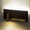 GloboStar® PALADIN 61362 Μοντέρνο Φωτιστικό Τοίχου – Απλίκα Ξενοδοχείου Bed Side LED 6W 720lm 36° AC 220-240V – Reading Light & Κρυφός Φωτισμός – Φορτιστές USB 3A & Wireless 20W – Μ30 x Π11 x Υ12cm – Φυσικό Λευκό 4500K – Ξύλο & Χρυσό – Δεξί