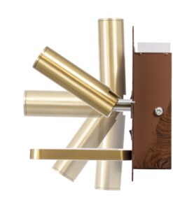 GloboStar® PALADIN 61362 Μοντέρνο Φωτιστικό Τοίχου – Απλίκα Ξενοδοχείου Bed Side LED 6W 720lm 36° AC 220-240V – Reading Light & Κρυφός Φωτισμός – Φορτιστές USB 3A & Wireless 20W – Μ30 x Π11 x Υ12cm – Φυσικό Λευκό 4500K – Ξύλο & Χρυσό – Δεξί