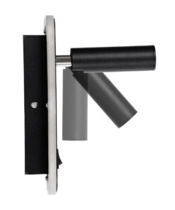 GloboStar® LADY-O 61363 Μοντέρνο Φωτιστικό Τοίχου – Απλίκα Ξενοδοχείου Bed Side LED 10W 1000lm 36° & 360° AC 220-240V – Reading Light & Κρυφός Φωτισμός – Φορτιστής USB 3A – Μ10.5 x Π10 x Υ18.5cm – Φυσικό Λευκό 4500K – Μαύρο – 3 Χρόνια Εγγύηση