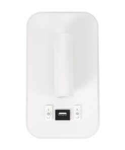 GloboStar® LADY-O 61364 Μοντέρνο Φωτιστικό Τοίχου – Απλίκα Ξενοδοχείου Bed Side LED 10W 1000lm 36° & 360° AC 220-240V – Reading Light & 360° Κρυφός Φωτισμός – Φορτιστής USB 3A – Μ10.5 x Π10 x Υ18.5cm – Φυσικό Λευκό 4500K – Λευκό