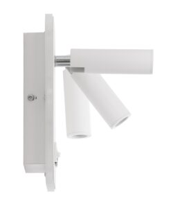 GloboStar® LADY-O 61364 Μοντέρνο Φωτιστικό Τοίχου – Απλίκα Ξενοδοχείου Bed Side LED 10W 1000lm 36° & 360° AC 220-240V – Reading Light & 360° Κρυφός Φωτισμός – Φορτιστής USB 3A – Μ10.5 x Π10 x Υ18.5cm – Φυσικό Λευκό 4500K – Λευκό