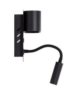 GloboStar® IBIS 61367 Μοντέρνο Φωτιστικό Τοίχου – Απλίκα Ξενοδοχείου Bed Side LED 10W 1100lm 36° & 360° AC 220-240V – Reading Light & Up/Down Light – Φορτιστής USB 3A – Μ10 x Π6.1 x Υ18cm – Φυσικό Λευκό 4500K – Μαύρο