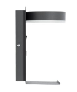 GloboStar® CROWN 61372 Μοντέρνο Φωτιστικό Τοίχου – Απλίκα Ξενοδοχείου Bed Side LED 5W 550lm 120° AC 220-240V – Reading Light – Φορτιστής USB 3A – Μ15 x Π15 x Υ23cm – Φυσικό Λευκό 4500K – Γκρι Ανθρακί