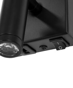 GloboStar® ROULETTE-R 61379 Μοντέρνο Φωτιστικό Τοίχου – Απλίκα Ξενοδοχείου Bed Side LED 3W 360lm & 1 x E27 36° & 360° AC 220-240V – Reading Up/Down Light – Φορτιστής USB 3A – Μ22 x Π23.5 x Υ37cm – Φυσικό Λευκό 4500K – Μαύρο με Μπεζ Καπέλο – Σετ 2 Τεμαχίων