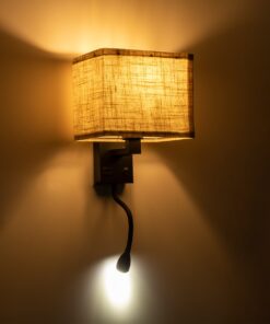 GloboStar® ROULETTE-S 61383 Μοντέρνο Φωτιστικό Τοίχου – Απλίκα Ξενοδοχείου Bed Side LED 3W 360lm & 1 x E27 36° & 360° AC 220-240V – Reading Up/Down Light – Φορτιστής USB 3A – Μ17 x Π20 x Υ37cm – Φυσικό Λευκό 4500K – Λευκό με Μπεζ Καπέλο – Σετ 2 Τεμαχίων