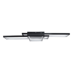 GloboStar® QUADRA 61385 Φωτιστικό Οροφής Design LED CCT 100W 12000lm 120° AC 220-240V – Εναλλαγή Φωτισμού μέσω Τηλεχειριστηρίου All In One Ψυχρό 6000k+Φυσικό 4500k+Θερμό 2700k Dimmable Μ85 x Π45 x Υ9cm – Μαύρο – 3 Years Warranty