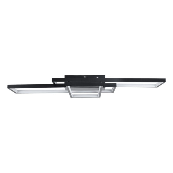 GloboStar® QUADRA 61385 Φωτιστικό Οροφής Design LED CCT 100W 12000lm 120° AC 220-240V – Εναλλαγή Φωτισμού μέσω Τηλεχειριστηρίου All In One Ψυχρό 6000k+Φυσικό 4500k+Θερμό 2700k Dimmable Μ85 x Π45 x Υ9cm – Μαύρο – 3 Years Warranty