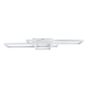GloboStar® QUADRA 61386 Φωτιστικό Οροφής Design LED CCT 100W 12000lm 120° AC 220-240V – Εναλλαγή Φωτισμού μέσω Τηλεχειριστηρίου All In One Ψυχρό 6000k+Φυσικό 4500k+Θερμό 2700k Dimmable Μ85 x Π45 x Υ9cm – Λευκό – 3 Years Warranty