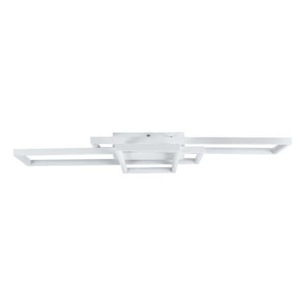 GloboStar® QUADRA 61386 Φωτιστικό Οροφής Design LED CCT 100W 12000lm 120° AC 220-240V – Εναλλαγή Φωτισμού μέσω Τηλεχειριστηρίου All In One Ψυχρό 6000k+Φυσικό 4500k+Θερμό 2700k Dimmable Μ85 x Π45 x Υ9cm – Λευκό – 3 Years Warranty