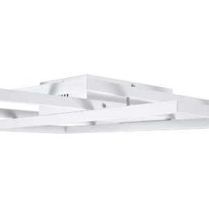 GloboStar® QUADRA 61386 Φωτιστικό Οροφής Design LED CCT 100W 12000lm 120° AC 220-240V – Εναλλαγή Φωτισμού μέσω Τηλεχειριστηρίου All In One Ψυχρό 6000k+Φυσικό 4500k+Θερμό 2700k Dimmable Μ85 x Π45 x Υ9cm – Λευκό – 3 Years Warranty