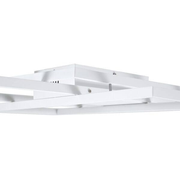 GloboStar® QUADRA 61386 Φωτιστικό Οροφής Design LED CCT 100W 12000lm 120° AC 220-240V – Εναλλαγή Φωτισμού μέσω Τηλεχειριστηρίου All In One Ψυχρό 6000k+Φυσικό 4500k+Θερμό 2700k Dimmable Μ85 x Π45 x Υ9cm – Λευκό – 3 Years Warranty