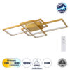 GloboStar® QUADRA 61387 Φωτιστικό Οροφής Design LED CCT 100W 12000lm 120° AC 220-240V – Εναλλαγή Φωτισμού μέσω Τηλεχειριστηρίου All In One Ψυχρό 6000k+Φυσικό 4500k+Θερμό 2700k Dimmable Μ85 x Π45 x Υ9cm – Χρυσό Βούρτσας- 3 Years Warranty