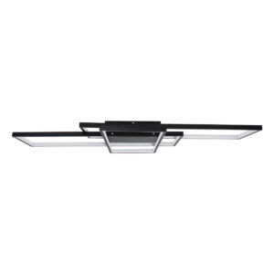 GloboStar® QUADRA 61388 Φωτιστικό Οροφής Design LED CCT 120W 14400lm 120° AC 220-240V – Εναλλαγή Φωτισμού μέσω Τηλεχειριστηρίου All In One Ψυχρό 6000k+Φυσικό 4500k+Θερμό 2700k Dimmable Μ105 x Π60 x Υ9cm – Μαύρο – 3 Years Warranty