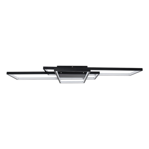 GloboStar® QUADRA 61388 Φωτιστικό Οροφής Design LED CCT 120W 14400lm 120° AC 220-240V – Εναλλαγή Φωτισμού μέσω Τηλεχειριστηρίου All In One Ψυχρό 6000k+Φυσικό 4500k+Θερμό 2700k Dimmable Μ105 x Π60 x Υ9cm – Μαύρο – 3 Years Warranty