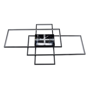 GloboStar® QUADRA 61388 Φωτιστικό Οροφής Design LED CCT 120W 14400lm 120° AC 220-240V – Εναλλαγή Φωτισμού μέσω Τηλεχειριστηρίου All In One Ψυχρό 6000k+Φυσικό 4500k+Θερμό 2700k Dimmable Μ105 x Π60 x Υ9cm – Μαύρο – 3 Years Warranty