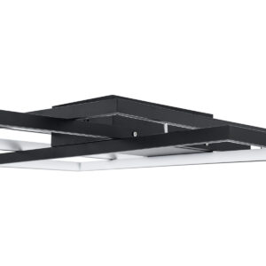 GloboStar® QUADRA 61388 Φωτιστικό Οροφής Design LED CCT 120W 14400lm 120° AC 220-240V – Εναλλαγή Φωτισμού μέσω Τηλεχειριστηρίου All In One Ψυχρό 6000k+Φυσικό 4500k+Θερμό 2700k Dimmable Μ105 x Π60 x Υ9cm – Μαύρο – 3 Years Warranty