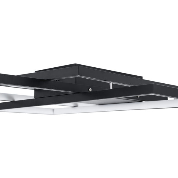 GloboStar® QUADRA 61388 Φωτιστικό Οροφής Design LED CCT 120W 14400lm 120° AC 220-240V – Εναλλαγή Φωτισμού μέσω Τηλεχειριστηρίου All In One Ψυχρό 6000k+Φυσικό 4500k+Θερμό 2700k Dimmable Μ105 x Π60 x Υ9cm – Μαύρο – 3 Years Warranty
