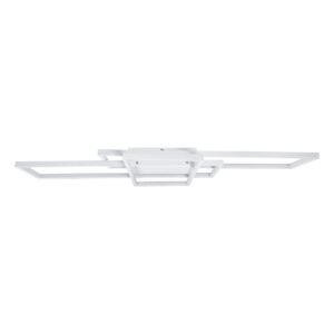 GloboStar® QUADRA 61389 Φωτιστικό Οροφής Design LED CCT 120W 14400lm 120° AC 220-240V – Εναλλαγή Φωτισμού μέσω Τηλεχειριστηρίου All In One Ψυχρό 6000k+Φυσικό 4500k+Θερμό 2700k Dimmable Μ105 x Π60 x Υ19cm – Λευκό – 3 Years Warranty