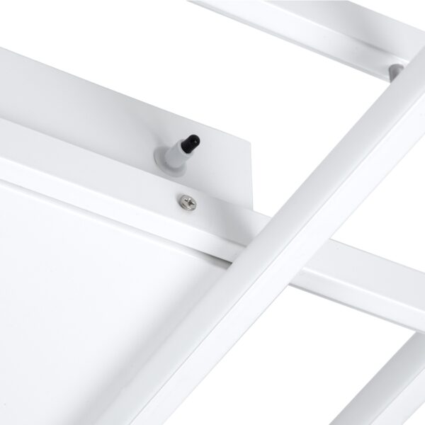 GloboStar® QUADRA 61389 Φωτιστικό Οροφής Design LED CCT 120W 14400lm 120° AC 220-240V – Εναλλαγή Φωτισμού μέσω Τηλεχειριστηρίου All In One Ψυχρό 6000k+Φυσικό 4500k+Θερμό 2700k Dimmable Μ105 x Π60 x Υ19cm – Λευκό – 3 Years Warranty