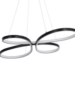 GloboStar® BUTTERFLY 61391 Κρεμαστό Φωτιστικό Οροφής Design LED CCT 75W 8400lm 300° AC 220-240V – Εναλλαγή Φωτισμού μέσω Τηλεχειριστηρίου All In One Ψυχρό 6000k+Φυσικό 4500k+Θερμό 2700k Dimmable Μ71 x Π52 x Υ4cm – Μαύρο – 3 Years Warranty