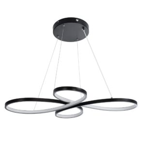 GloboStar® BUTTERFLY 61391 Κρεμαστό Φωτιστικό Οροφής Design LED CCT 75W 8400lm 300° AC 220-240V – Εναλλαγή Φωτισμού μέσω Τηλεχειριστηρίου All In One Ψυχρό 6000k+Φυσικό 4500k+Θερμό 2700k Dimmable Μ71 x Π52 x Υ4cm – Μαύρο – 3 Years Warranty