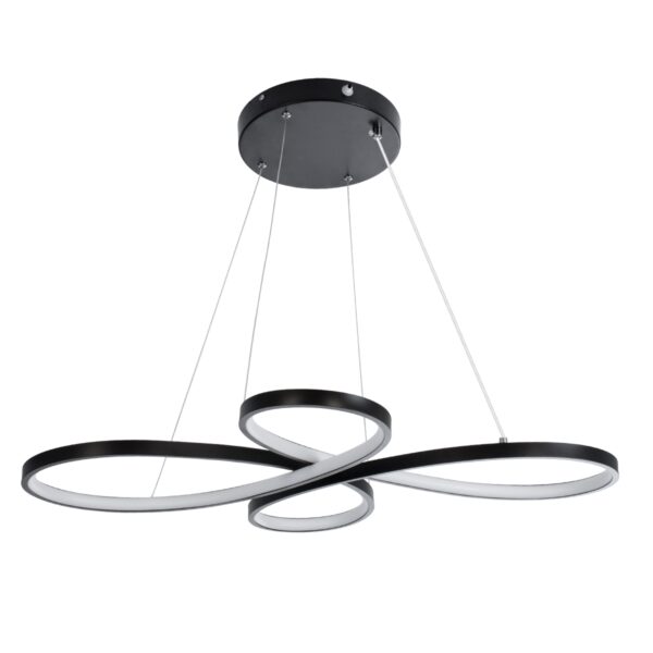GloboStar® BUTTERFLY 61391 Κρεμαστό Φωτιστικό Οροφής Design LED CCT 75W 8400lm 300° AC 220-240V – Εναλλαγή Φωτισμού μέσω Τηλεχειριστηρίου All In One Ψυχρό 6000k+Φυσικό 4500k+Θερμό 2700k Dimmable Μ71 x Π52 x Υ4cm – Μαύρο – 3 Years Warranty