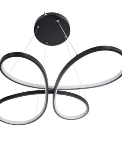 GloboStar® BUTTERFLY 61391 Κρεμαστό Φωτιστικό Οροφής Design LED CCT 75W 8400lm 300° AC 220-240V – Εναλλαγή Φωτισμού μέσω Τηλεχειριστηρίου All In One Ψυχρό 6000k+Φυσικό 4500k+Θερμό 2700k Dimmable Μ71 x Π52 x Υ4cm – Μαύρο – 3 Years Warranty
